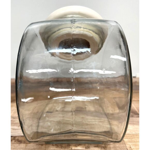 Vintage Glass Santa Claus Cookie Jar With Ceramic Lid - Picture 4 of 8